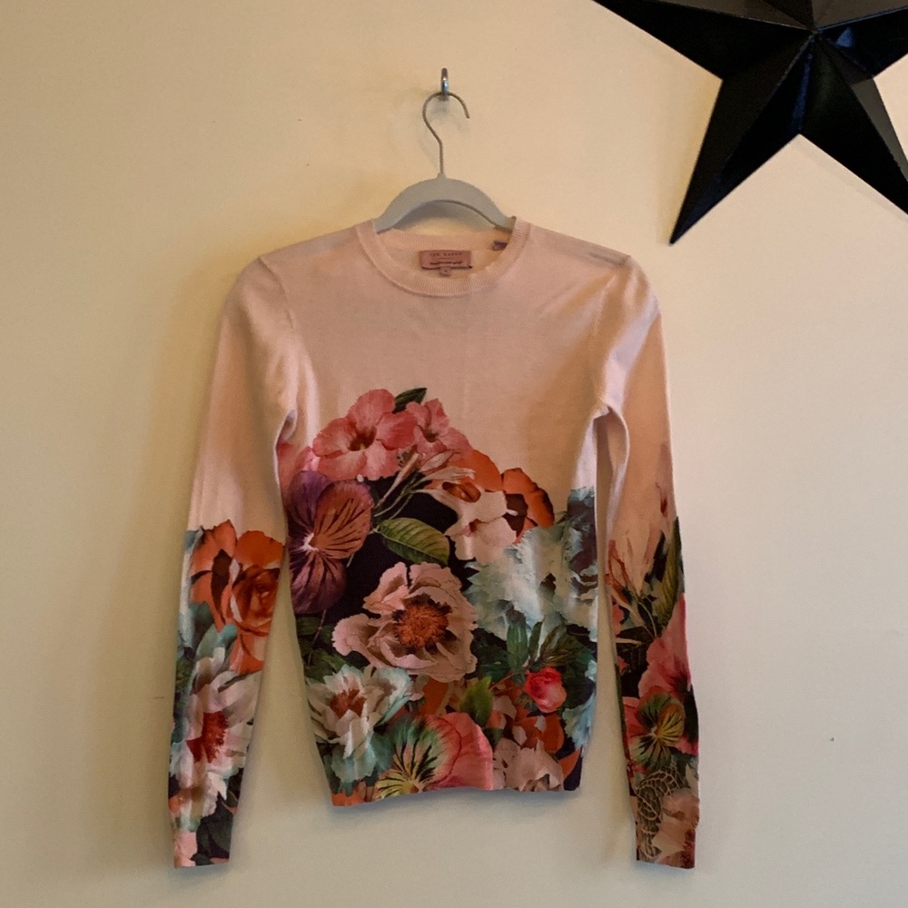 Ted Baker Prink Floral Sweater xs